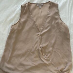 Rosé asymmetrical button blouse